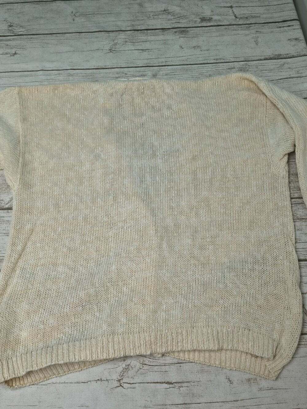 Vintage Connexion Au Contraire Floral Beaded Embroidered Cardigan Sweater Cream - Picture 7 of 7